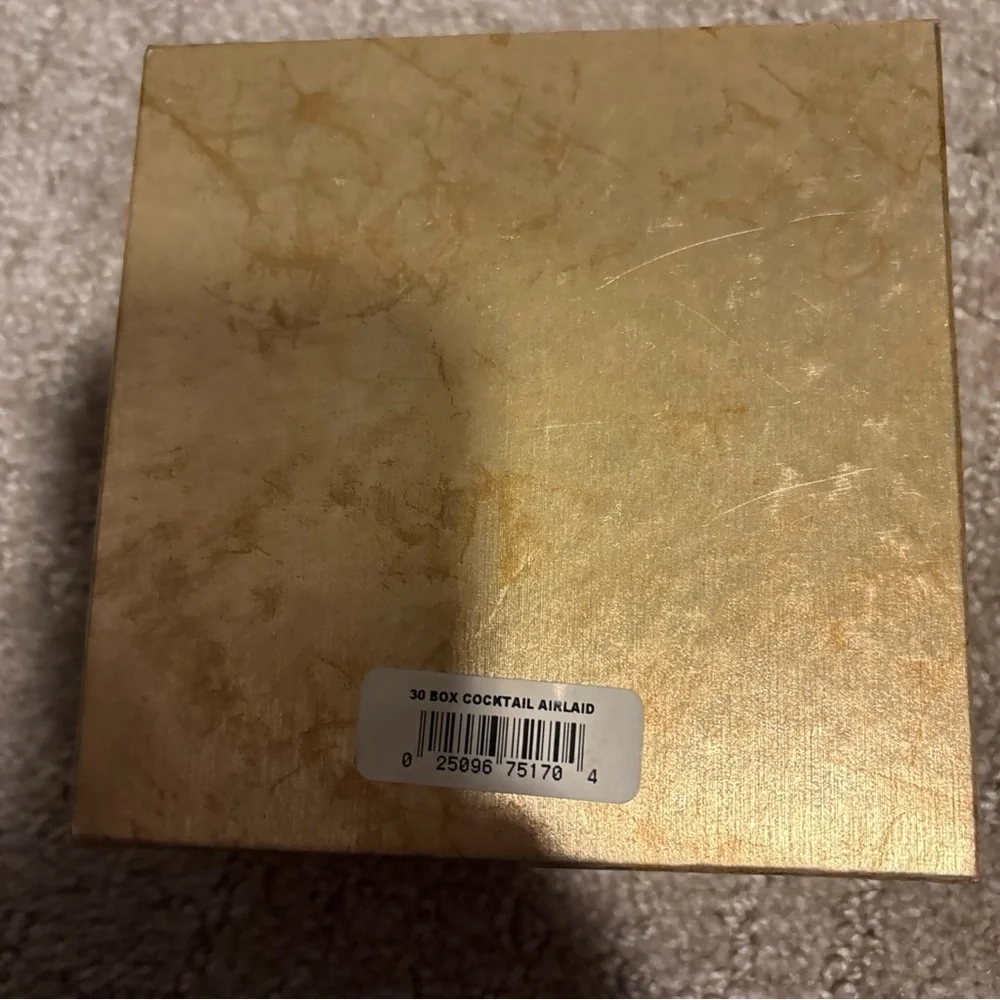 Caspari Napkin Box Cocktail Airlaid Baby Love 30 Ct White Pearl Paper Linen